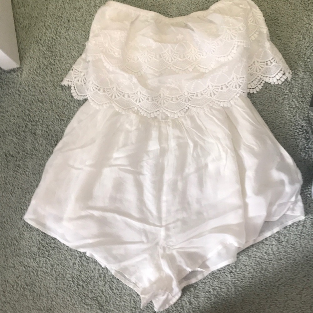 Lace White Romper - Tobi